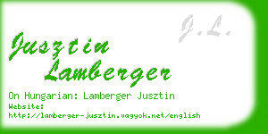 jusztin lamberger business card
